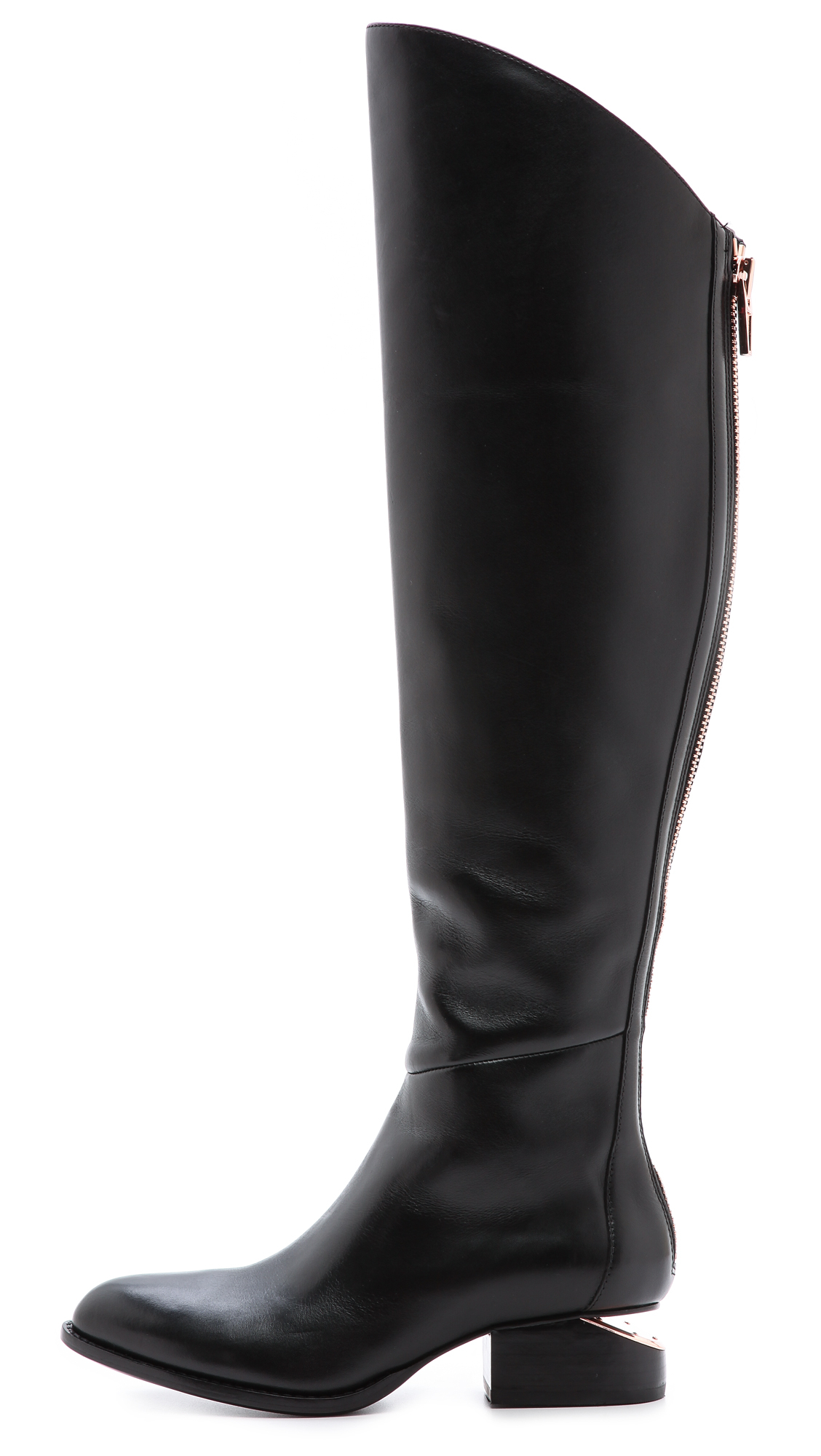 Alexander Wang Sigrid Tall Boots with Rose Gold Hardware Black | Lyst