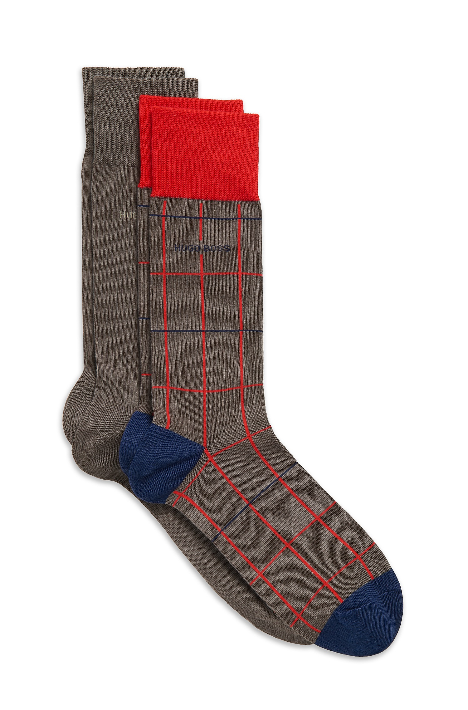 BOSS 'twopack Sp Us' | Stretch Cotton 2-pack Socks in Gray for Men - Lyst