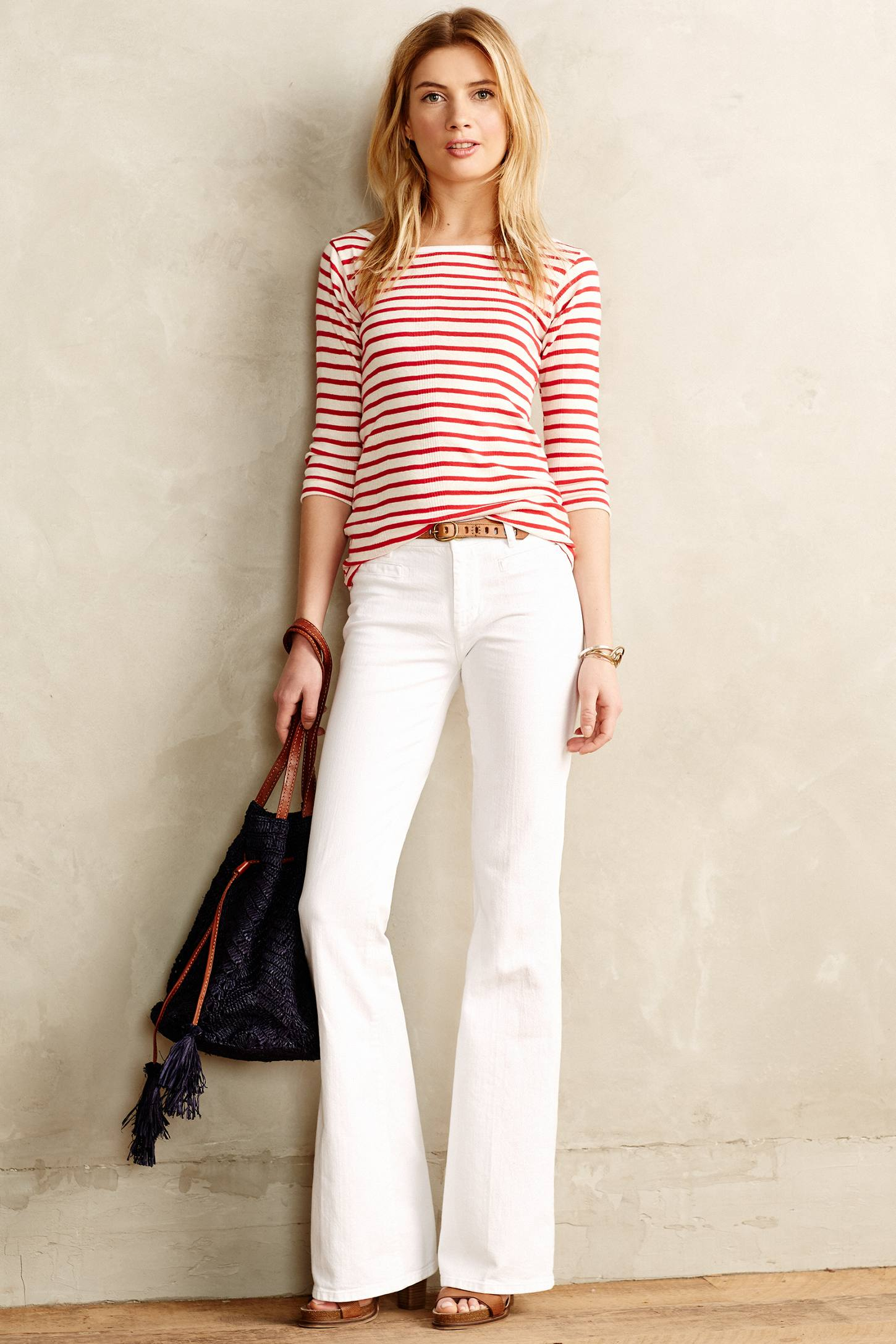 M.i.h jeans Casablanca Petite Flare Jeans in White | Lyst
