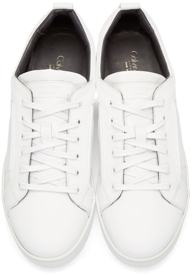 Calvin Klein White Leather Low_top Sneakers for Men - Lyst
