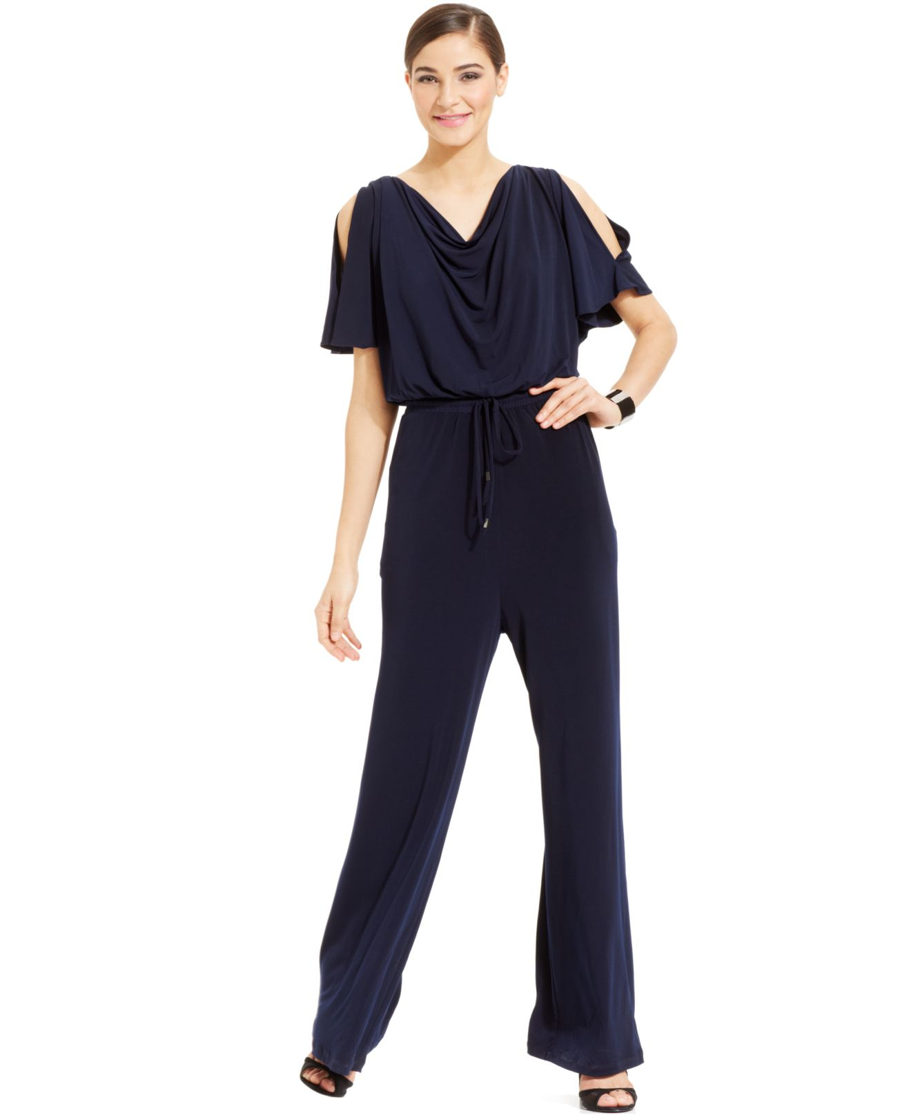 vince camuto navy jumpsuit