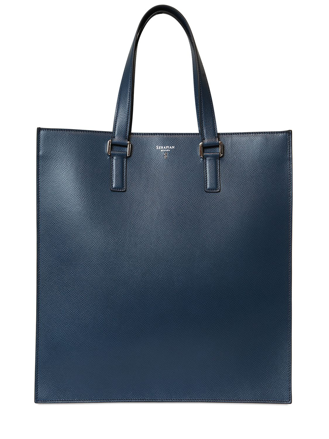 Serapian Evolution Saffiano Leather Tote Bag in Blue - Lyst