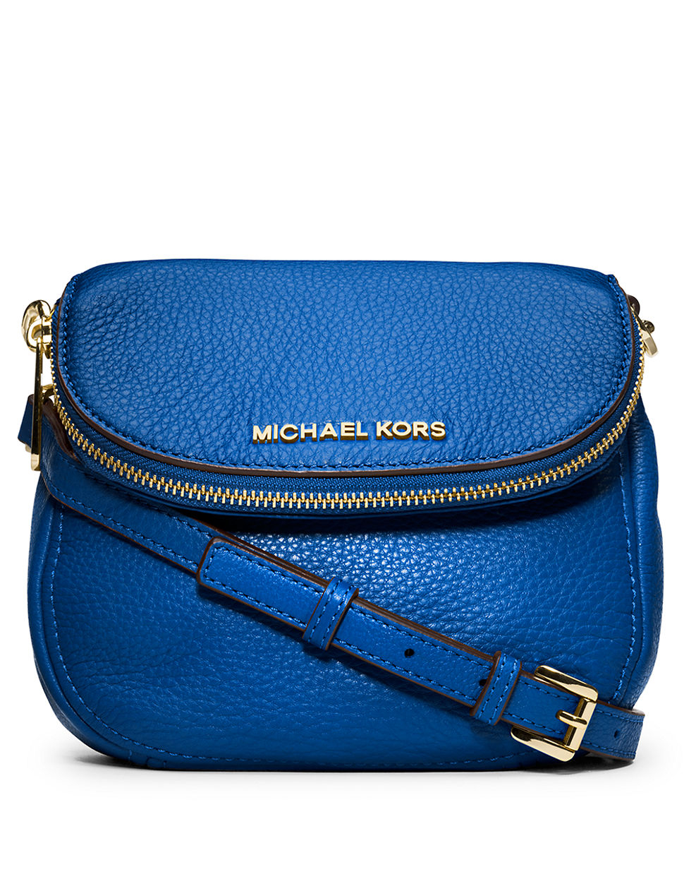 MICHAEL Michael Kors Bedford Leather Flap Crossbody Bag in Blue - Lyst