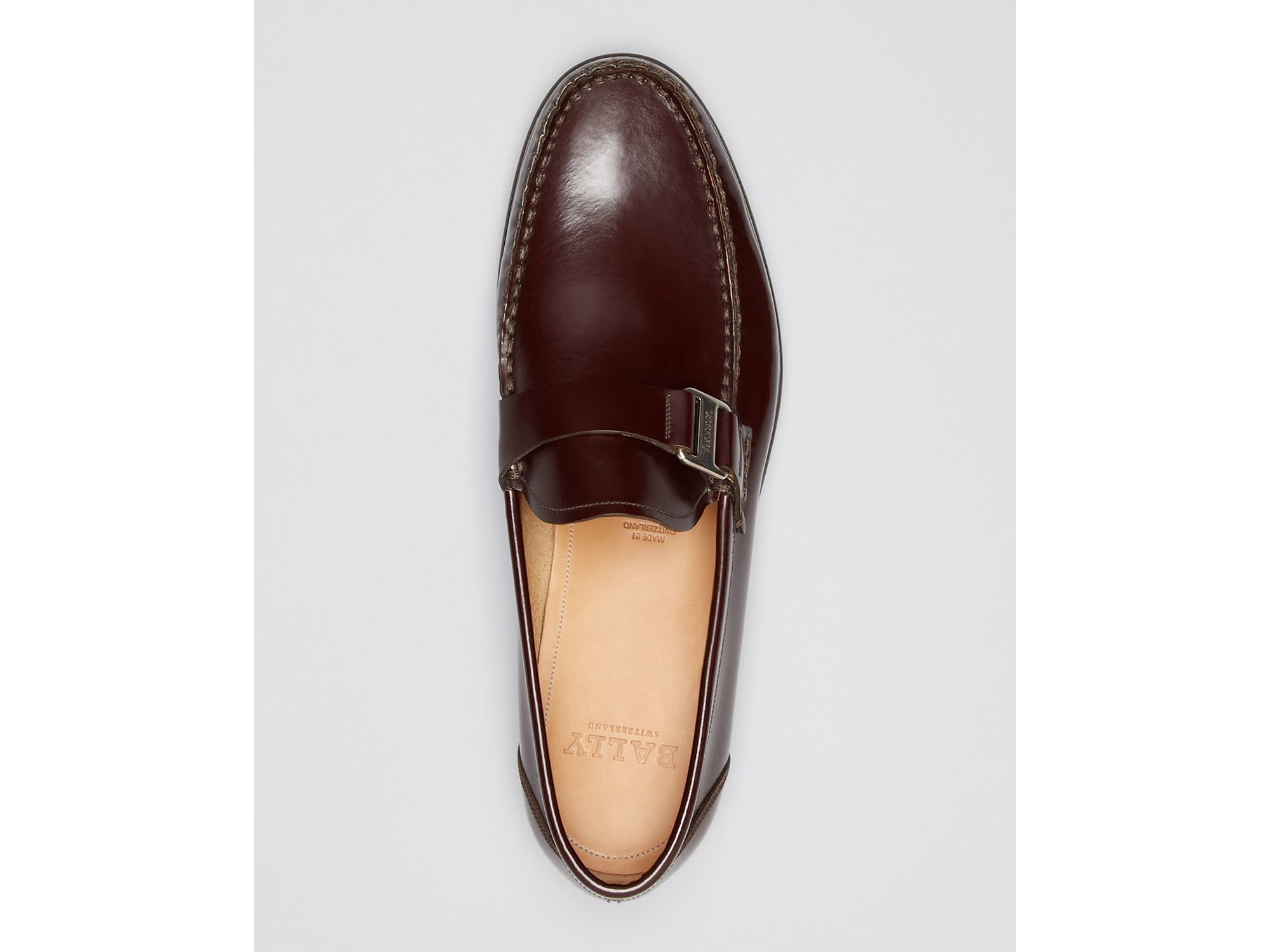 bally colbar leather loafers