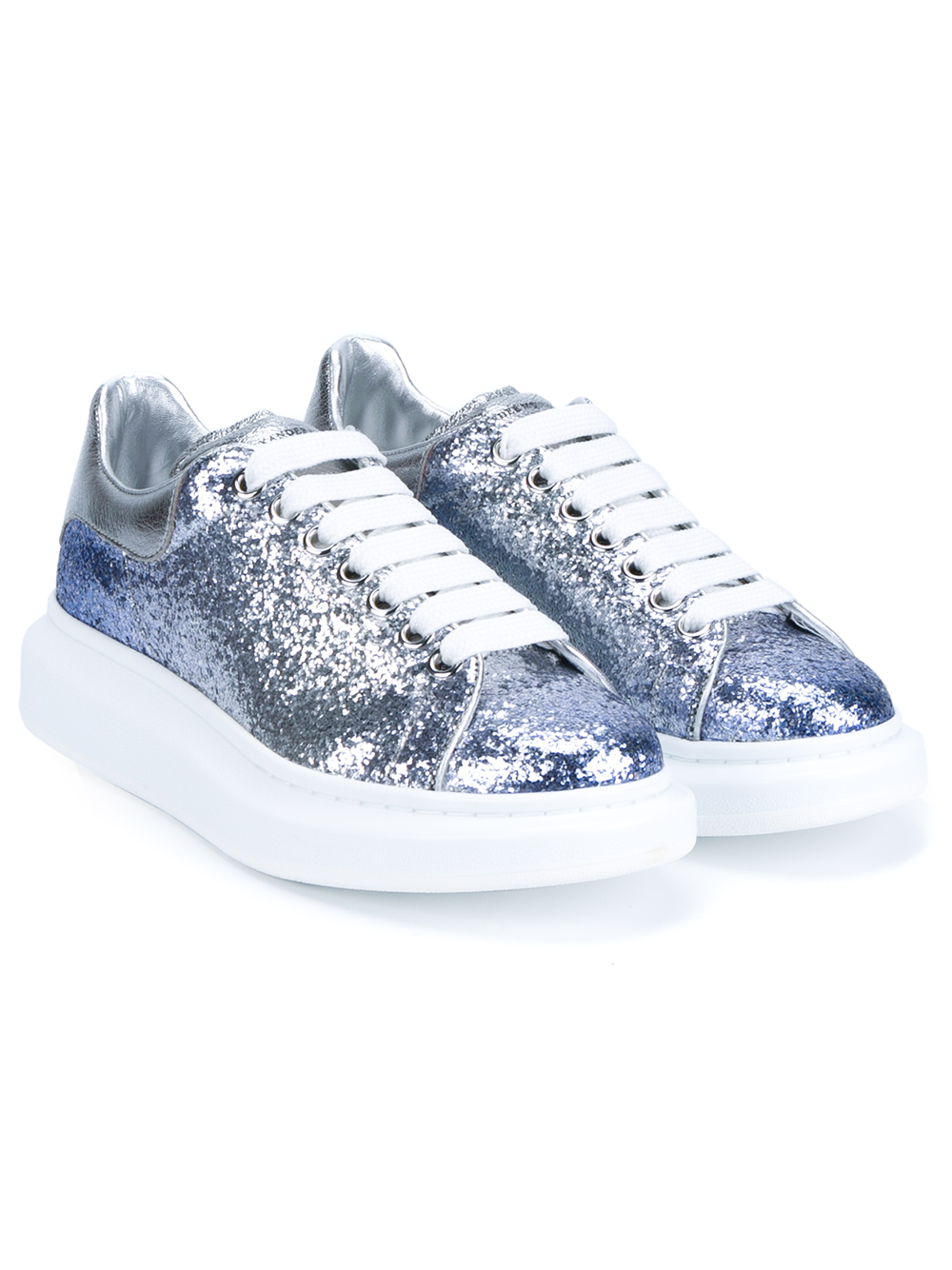 Alexander McQueen Metallic Glitter Trainers - Lyst