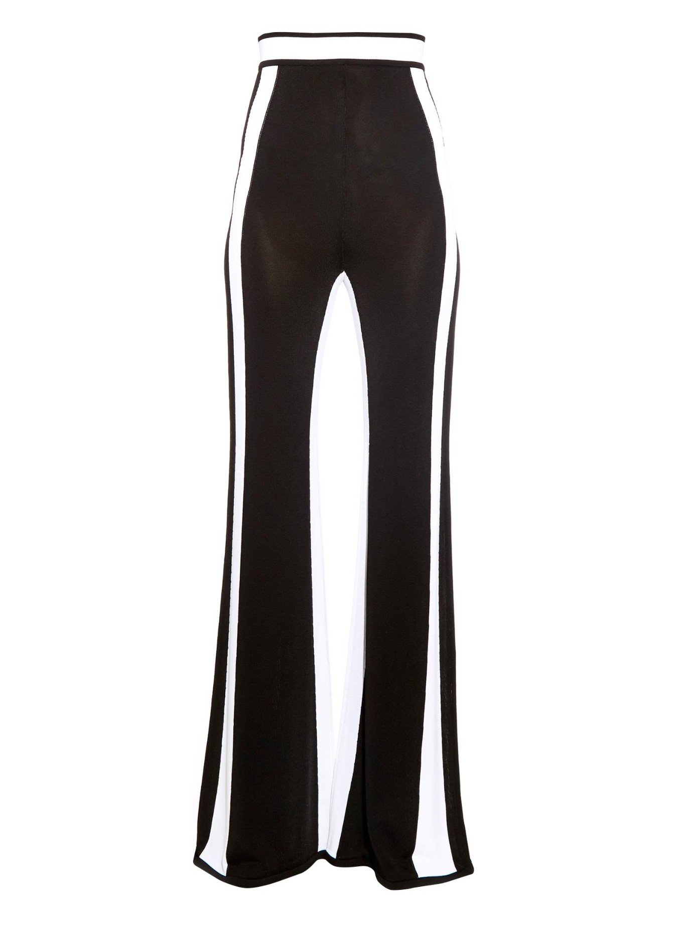 Balmain Side-Stripe Knitted Wide-Leg Trousers in Black | Lyst