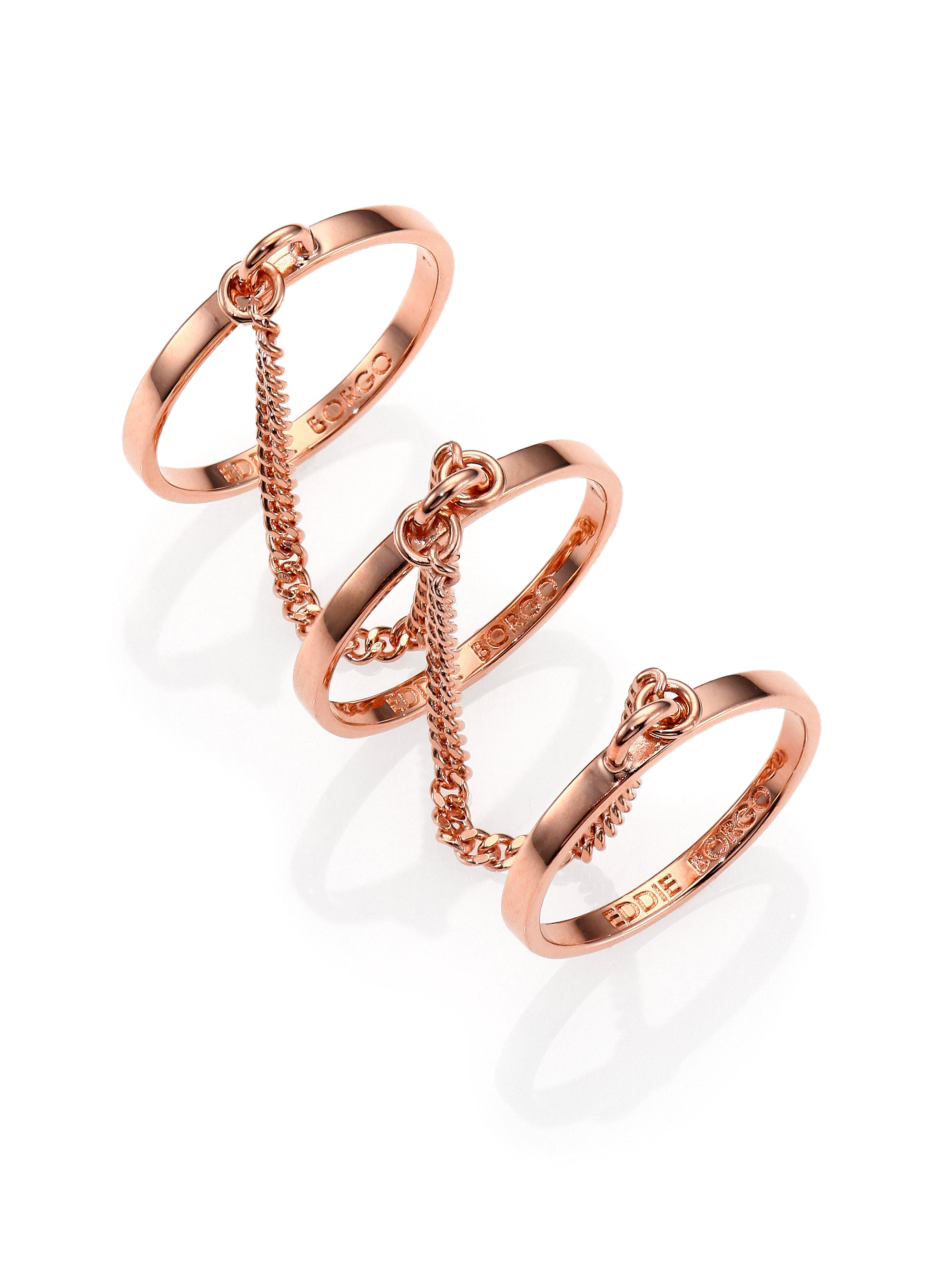 three finger ring gold