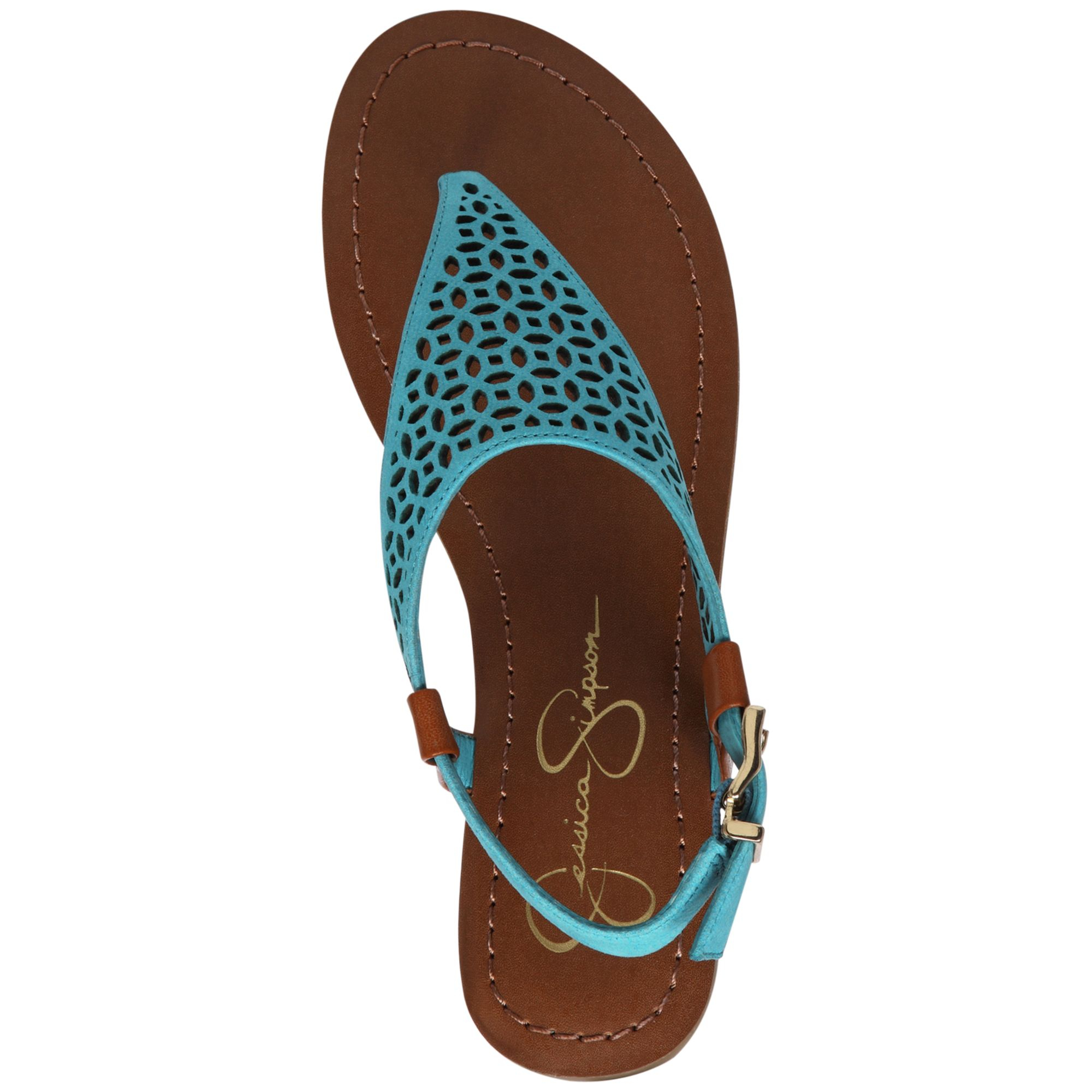 Jessica Simpson Grile Flat Thong Sandals in Blue - Lyst
