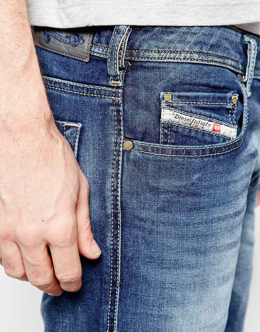 Bloeden aftrekken Giet DIESEL Jeans Zatiny 848c Bootcut Fit Stretch Mid Vintage Wash in Blue for  Men | Lyst Canada