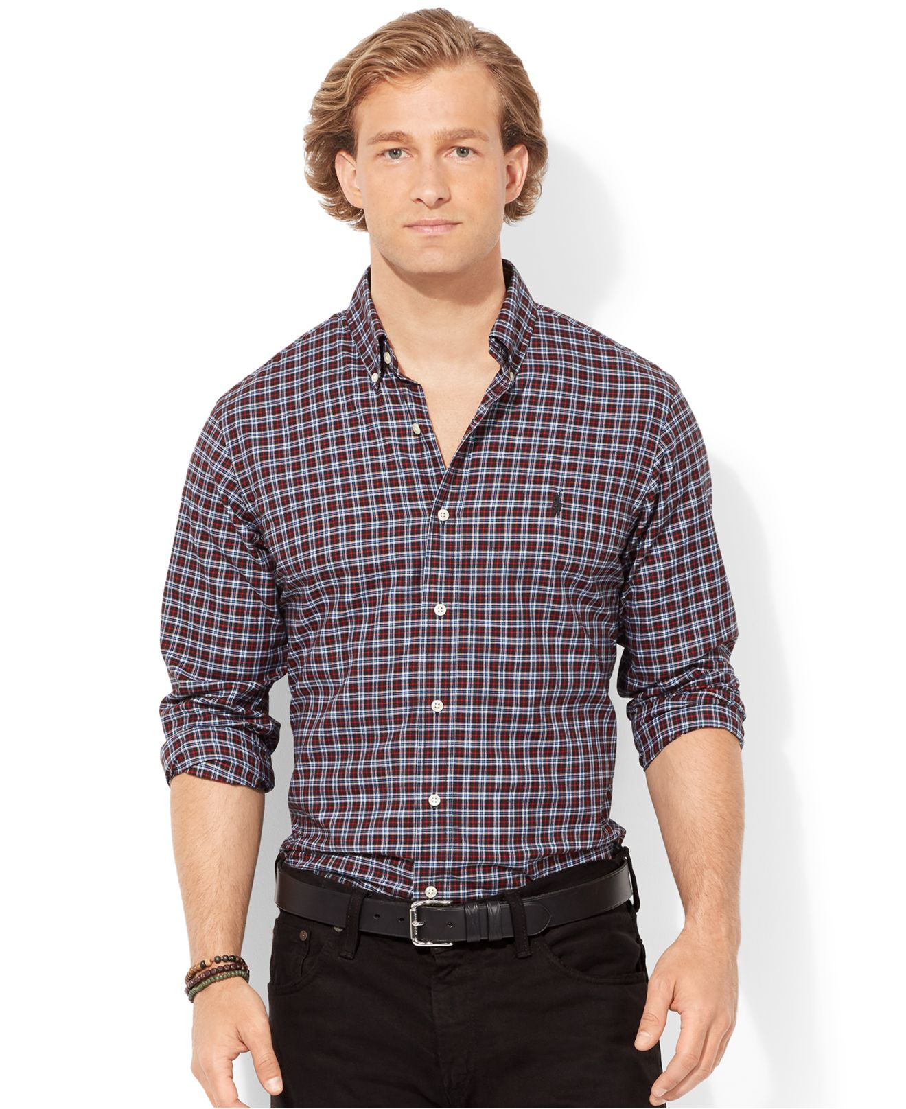 polo plaid wool twill trouser