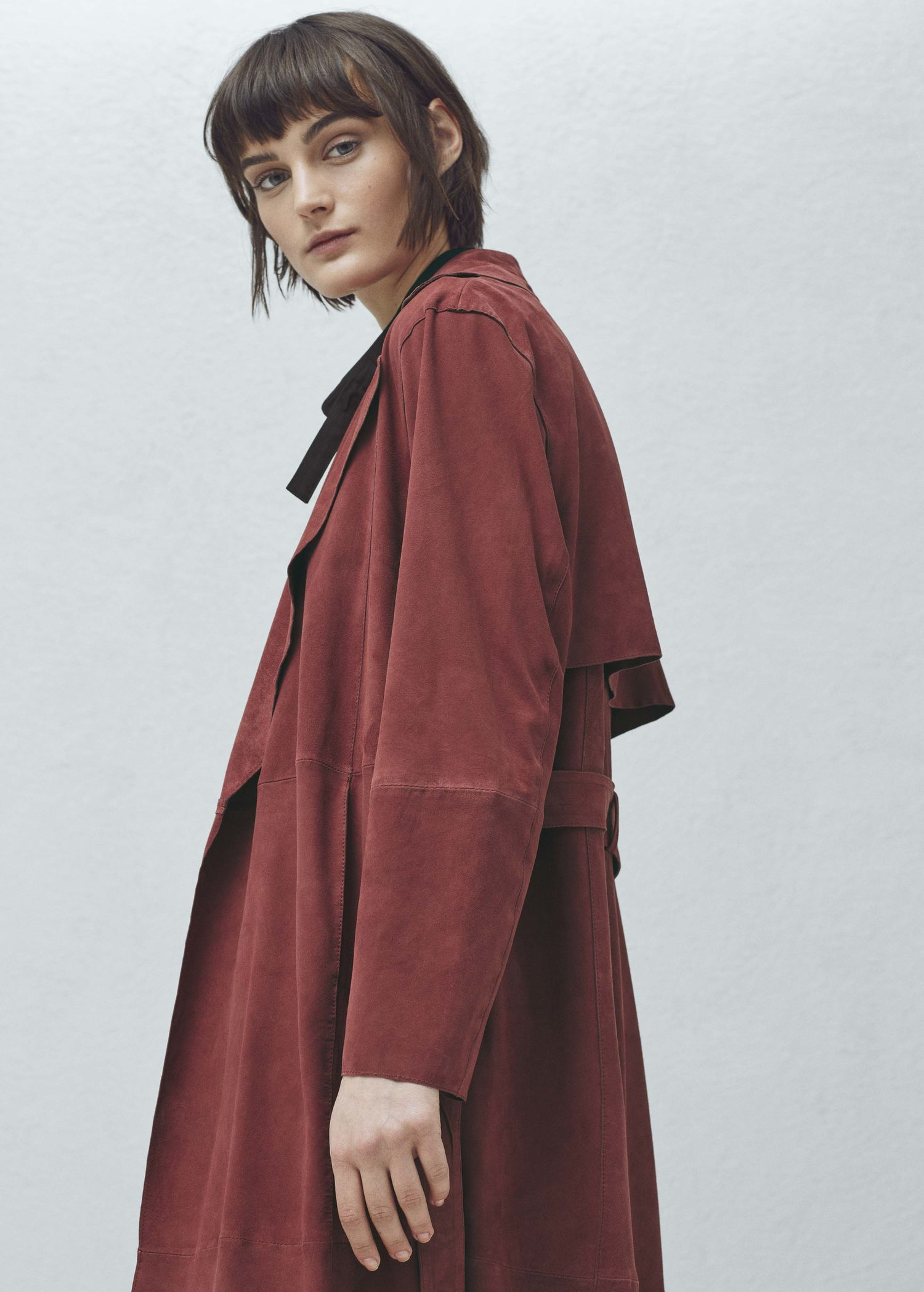 suede trench coat mango