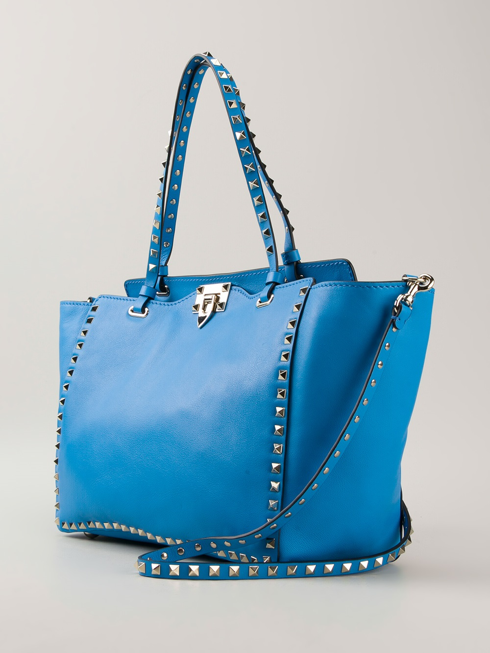 Valentino Rockstud Tote Bag in Blue - Lyst