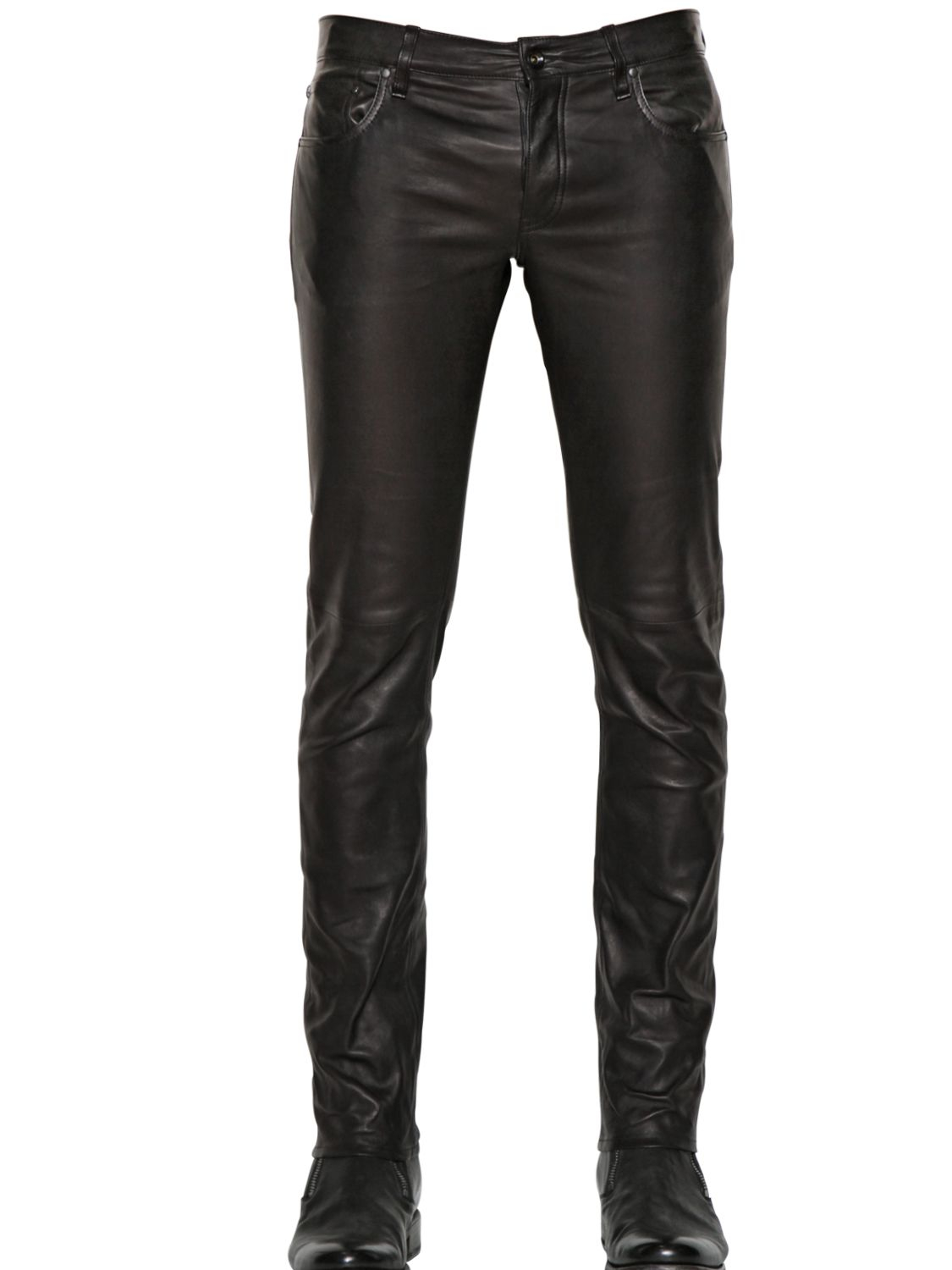 John Varvatos Leather Pants in Black for Men | Lyst