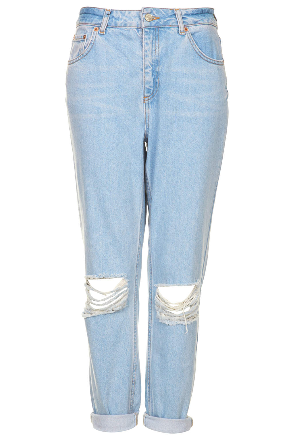 Moto Blue Ripped Mom Jeans Lyst