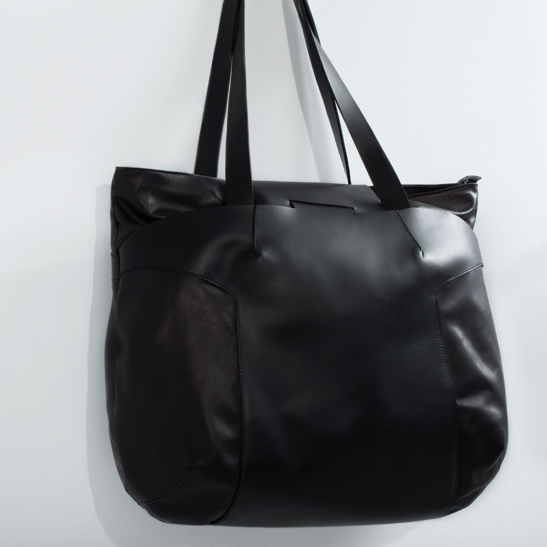 Zara Structured Leather Shopper Bag in Black for Men | Lyst