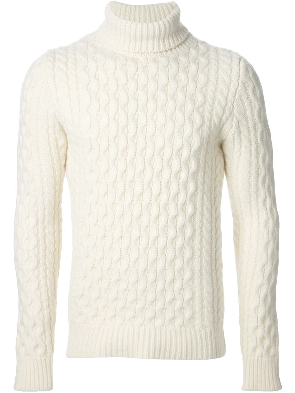 Forebyggelse strubehoved Bogholder DIESEL Cable Knit Turtleneck Sweater in White for Men | Lyst