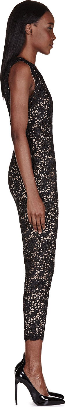 Zipper Back Overlay Embellished One Shoulder Jumpsuit