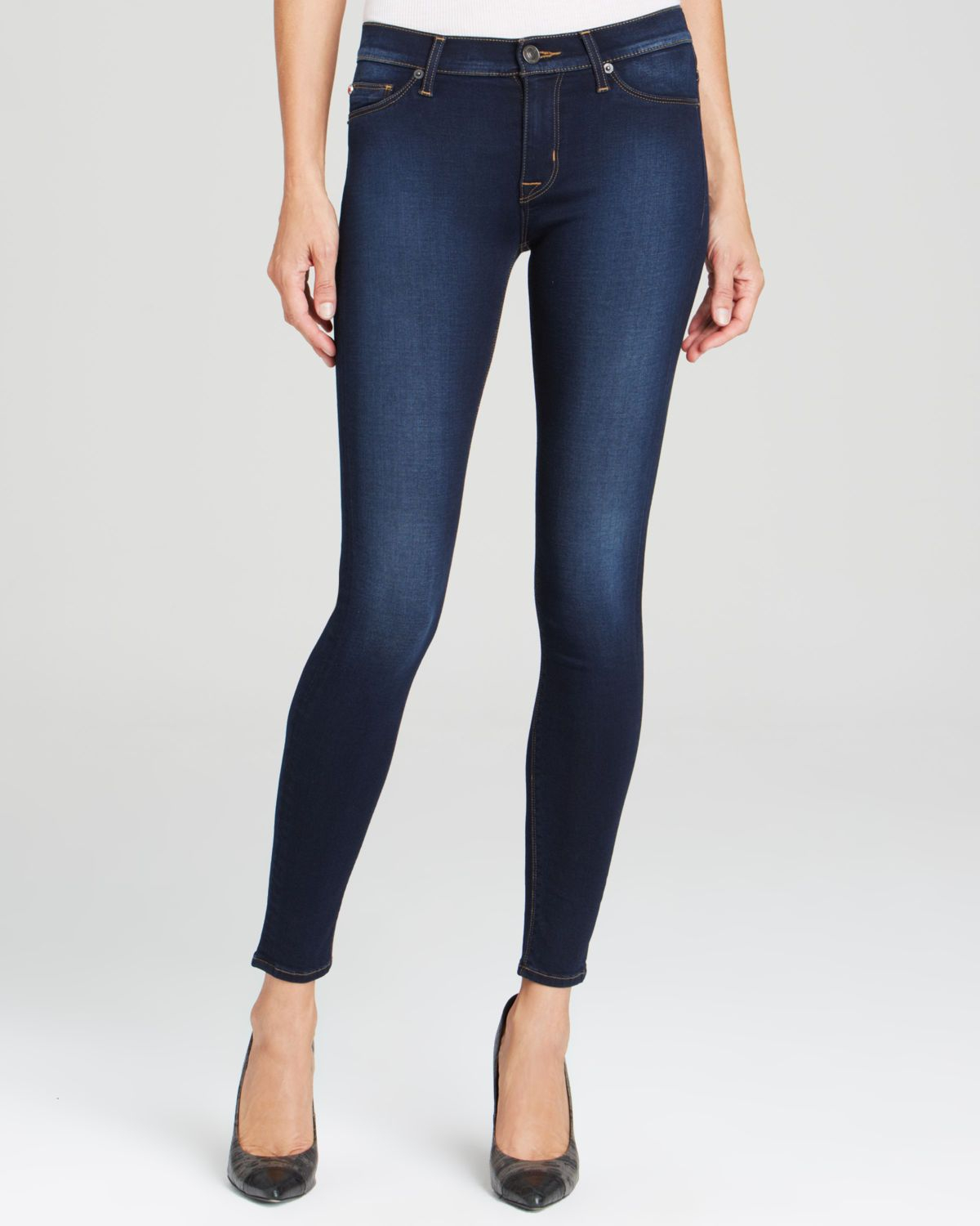 Hudson Jeans Denim Jeans - Nico Mid Rise Super Skinny In Shambles in  Metallic - Lyst