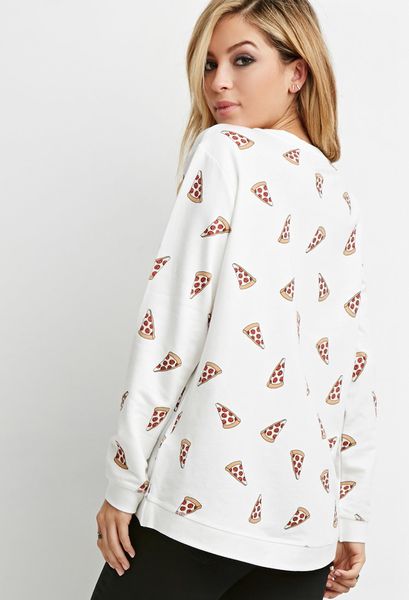 Forever 21 Pizza Graphic Sweatshirt in White (Whitebrown) | Lyst