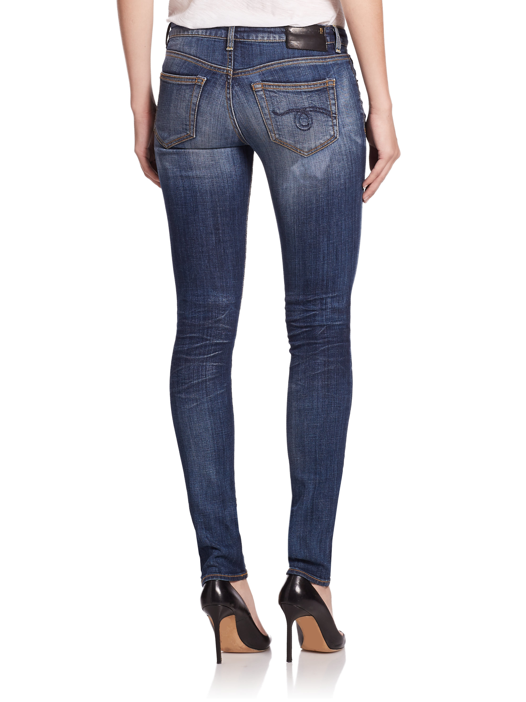 R13 Alison Skinny Jeans in Blue - Lyst