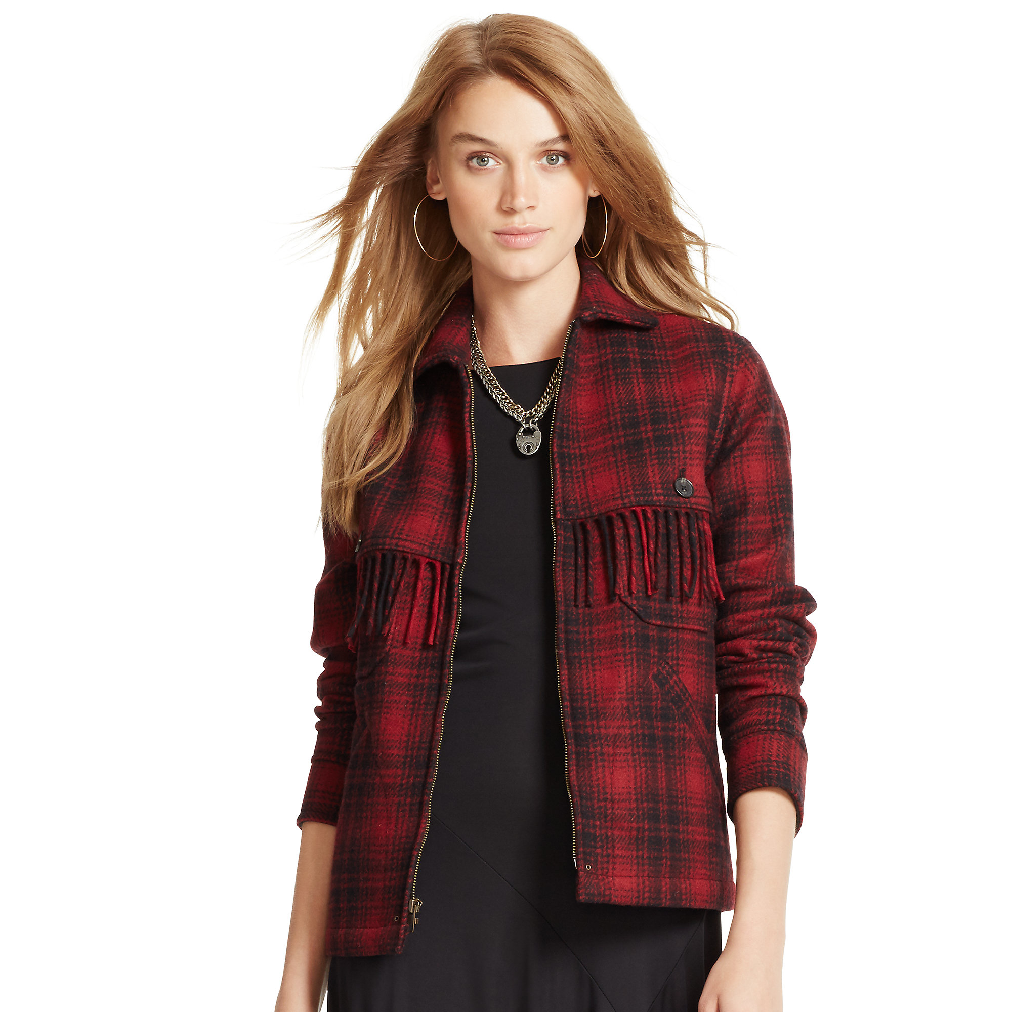 red checkered jacket womens