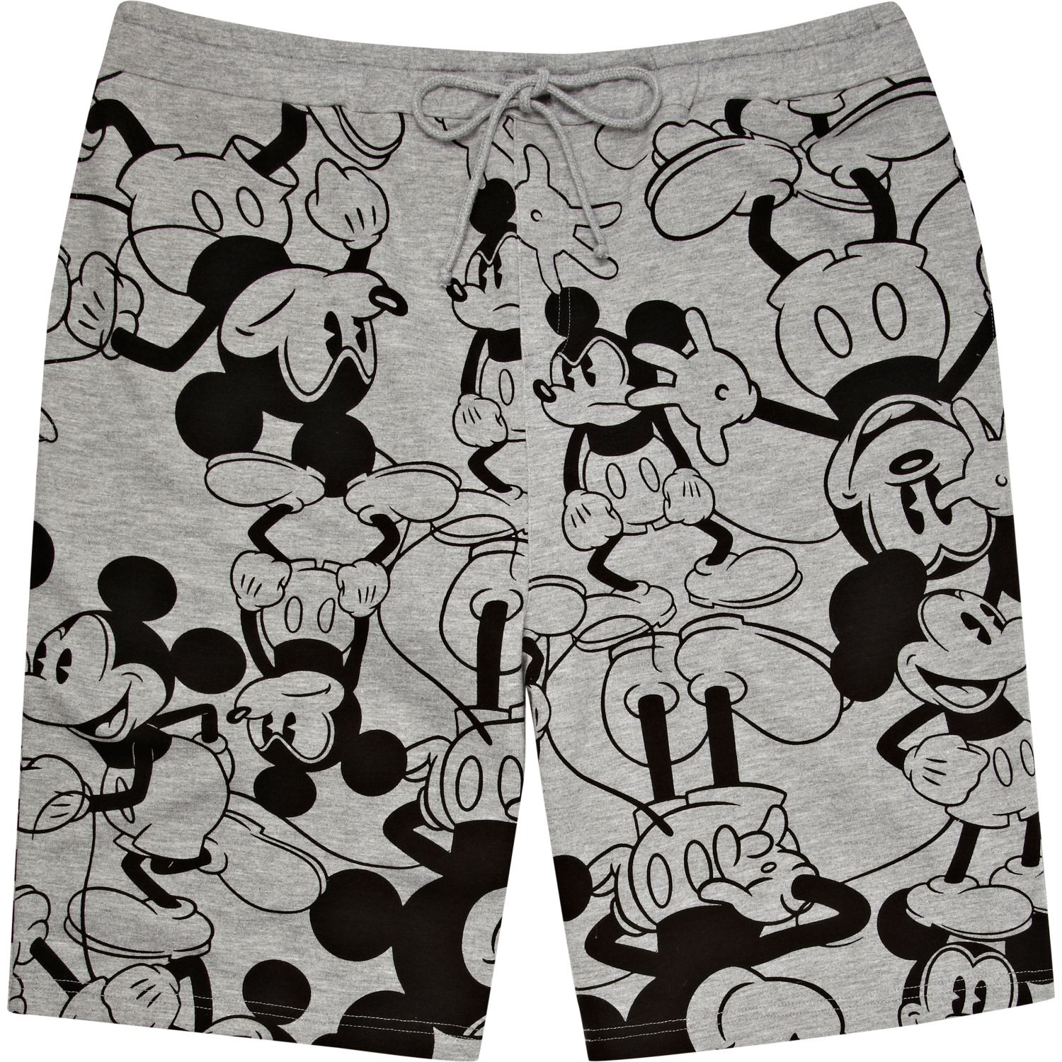 River Island Grey Mickey Mouse Print Jogger Shorts in Gray for Men ...