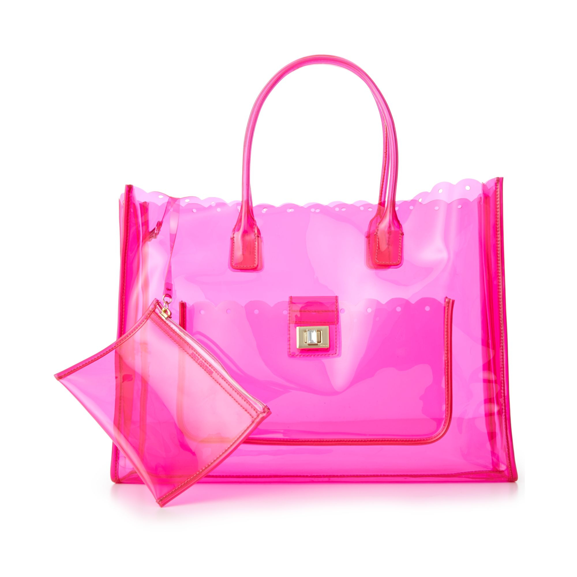 Juicy Couture Silverlake Clear Beach Tote in Pink | Lyst