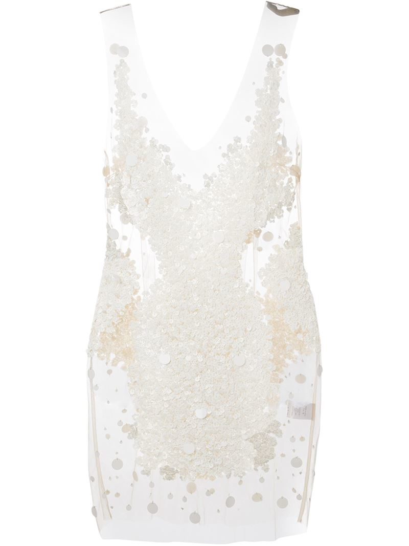 White sheer sequin dress Clearance