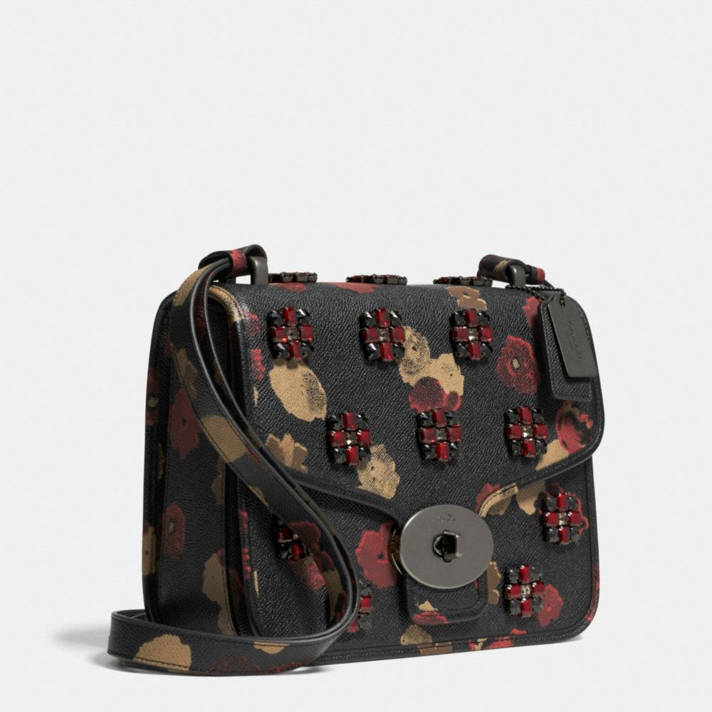 Coach Page Shoulder Bag In Jeweled Floral Print Leather in Red Lyst