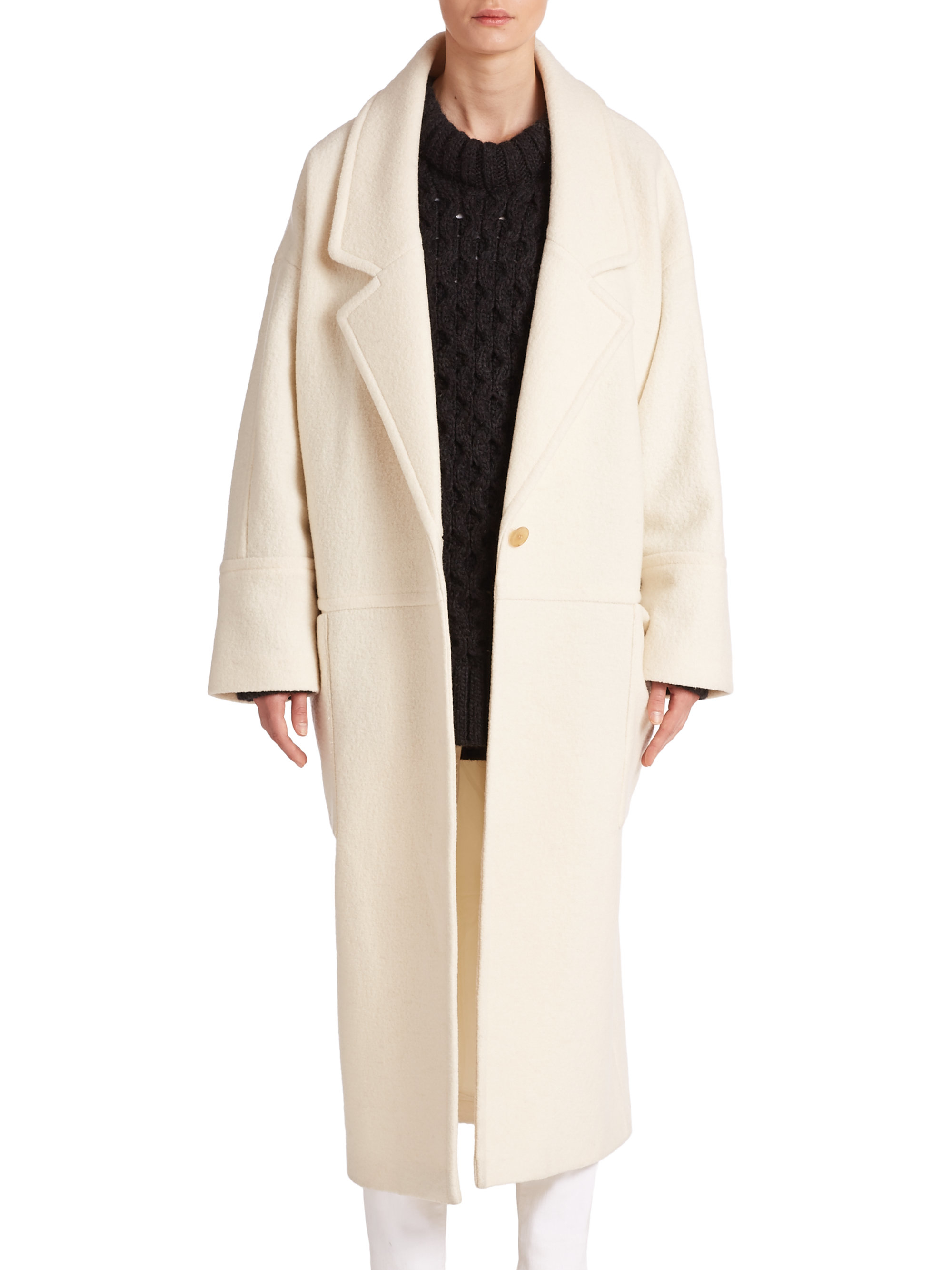 long ivory coat