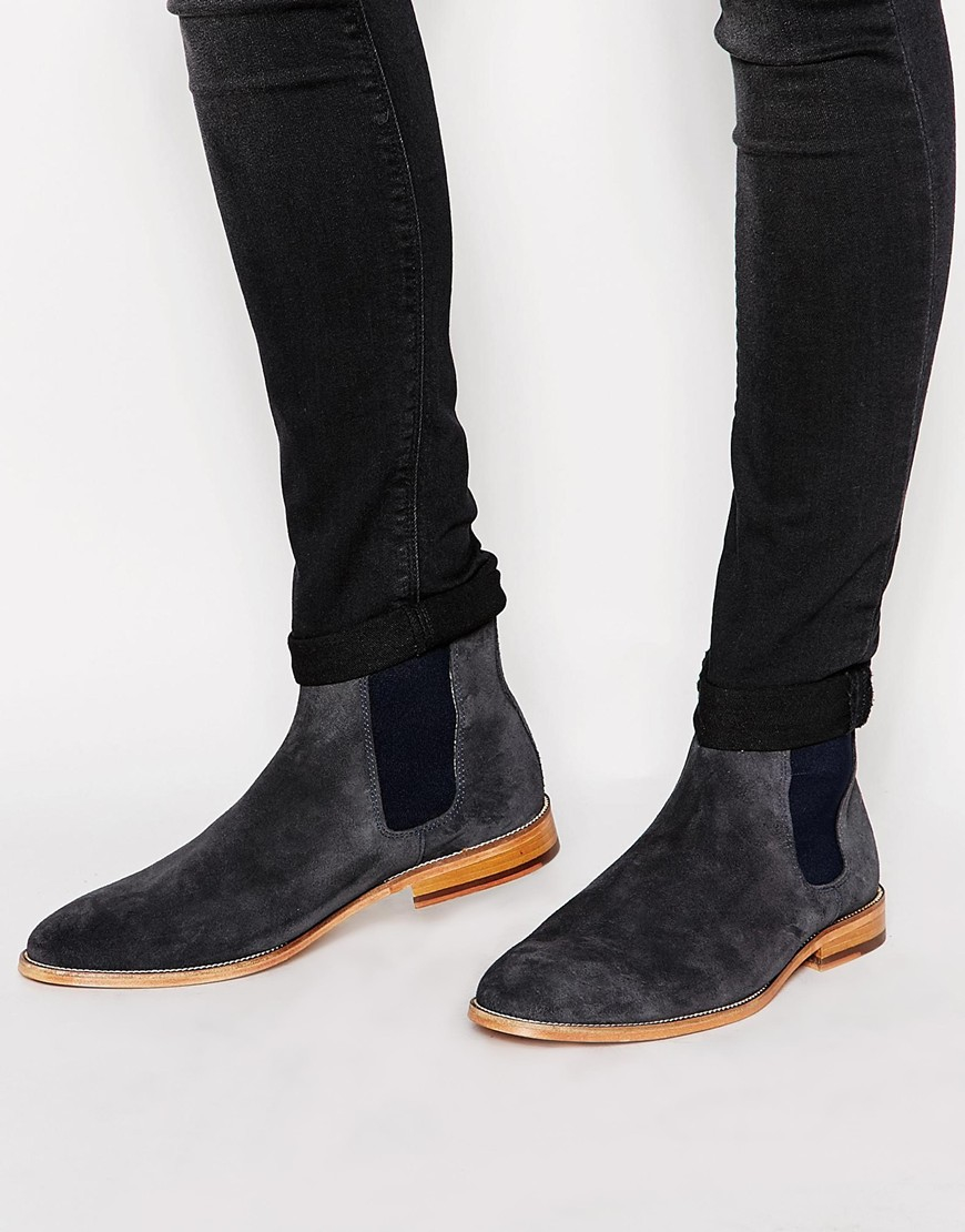 Bobbies L'horloger Suede Chelsea Boots in Gray for Men - Lyst