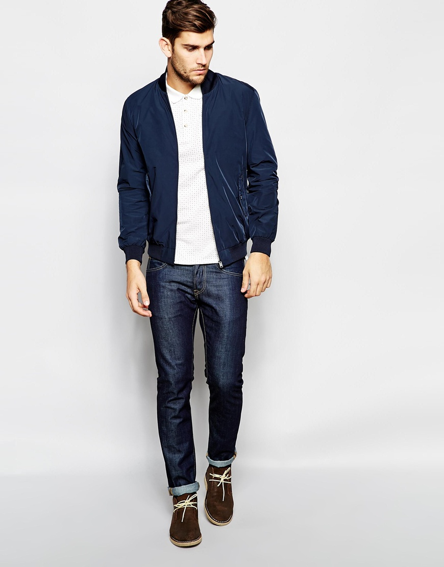 Download Ben Sherman Harrington Jacket in Navy (Blue) for Men - Lyst