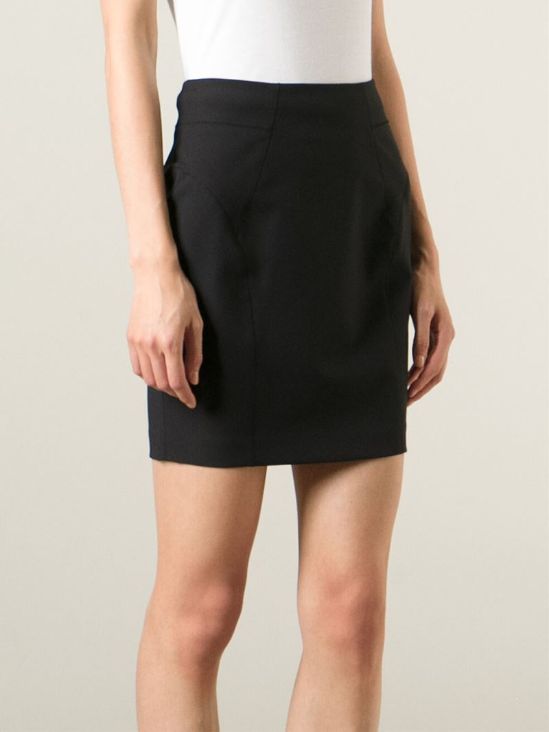 T By Alexander Wang Straight Mini Skirt in Black - Lyst