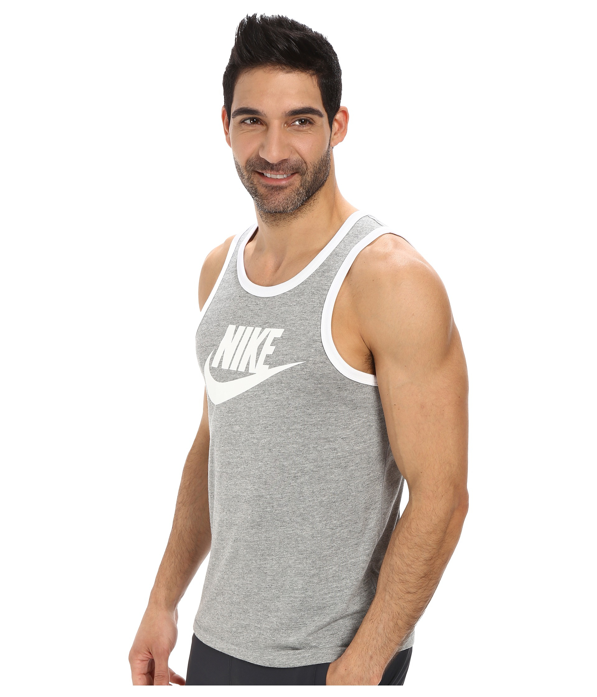 Nike Ace Tank - Logo in Gray for Men (Dark Grey Heather/White/White) | Lyst