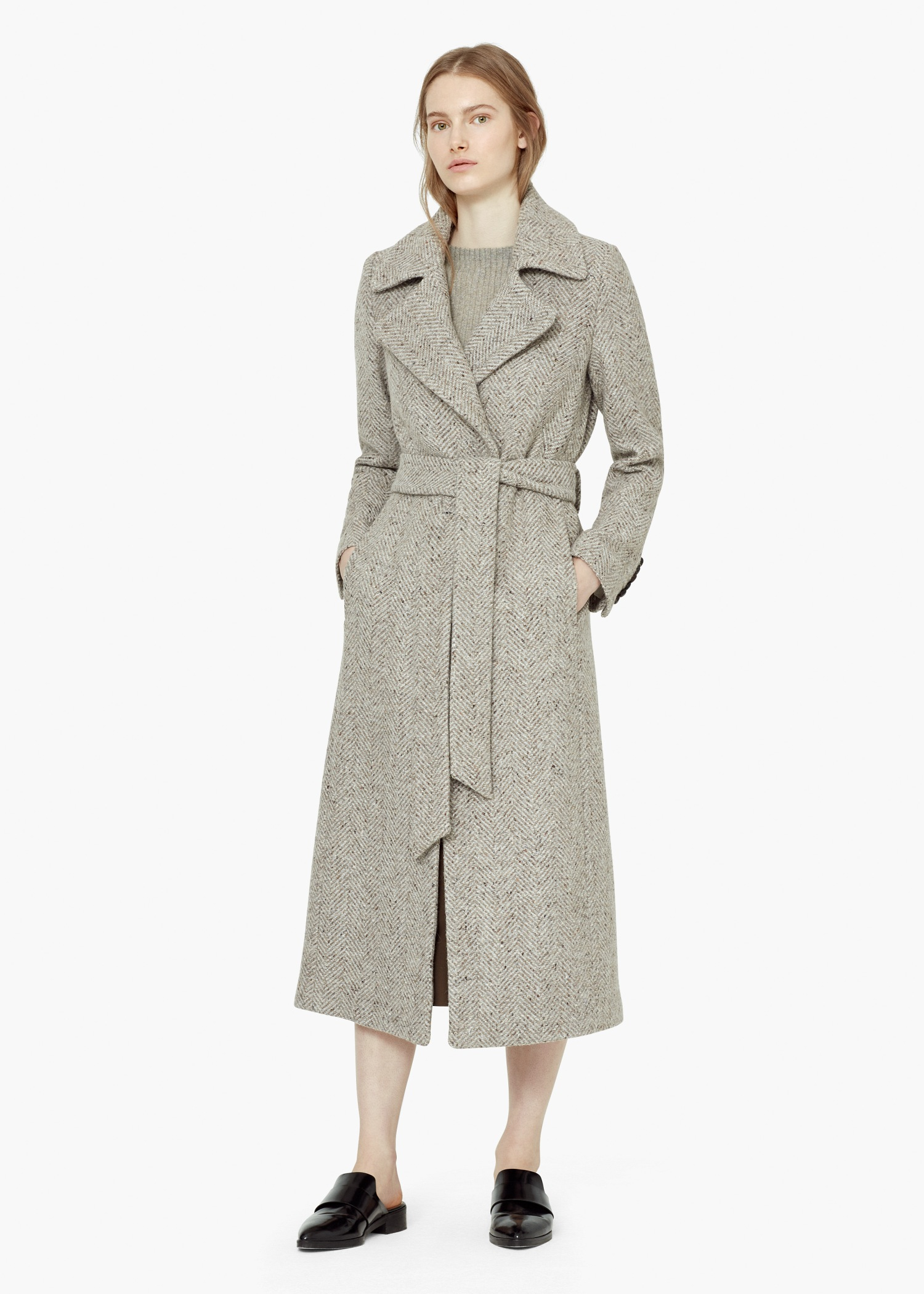 Mango Premium Long Wool Coat in Beige (Natural) Lyst