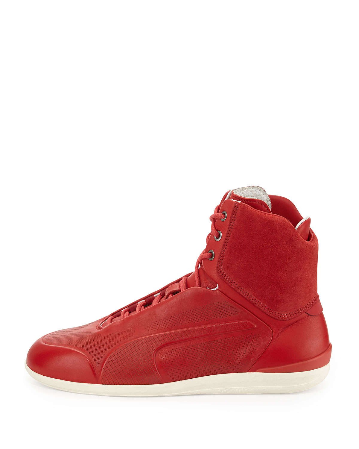 puma red high top sneakers