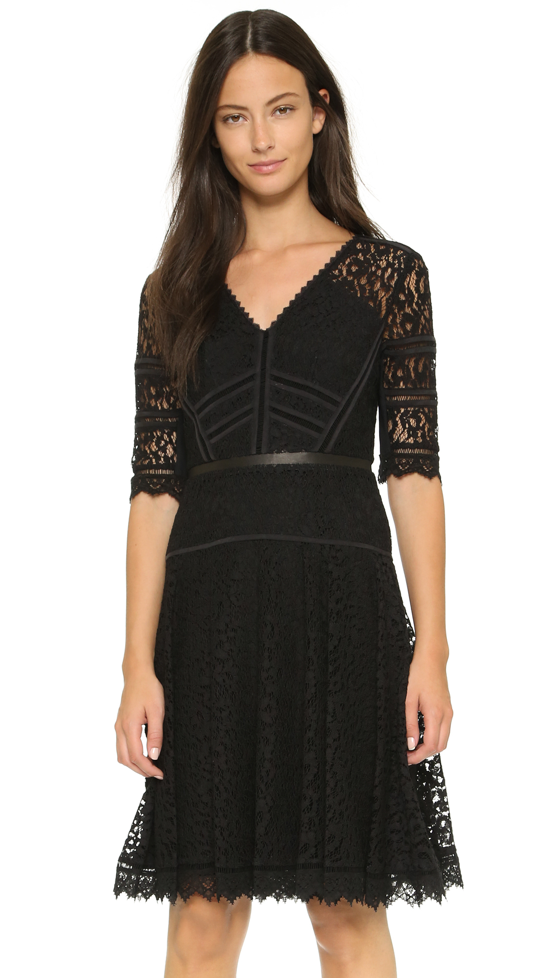 rebecca taylor black lace dress