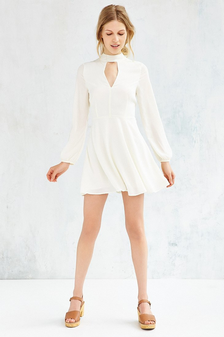 Download Lyst - Love Sadie Long-sleeve Mock-neck Dress in White