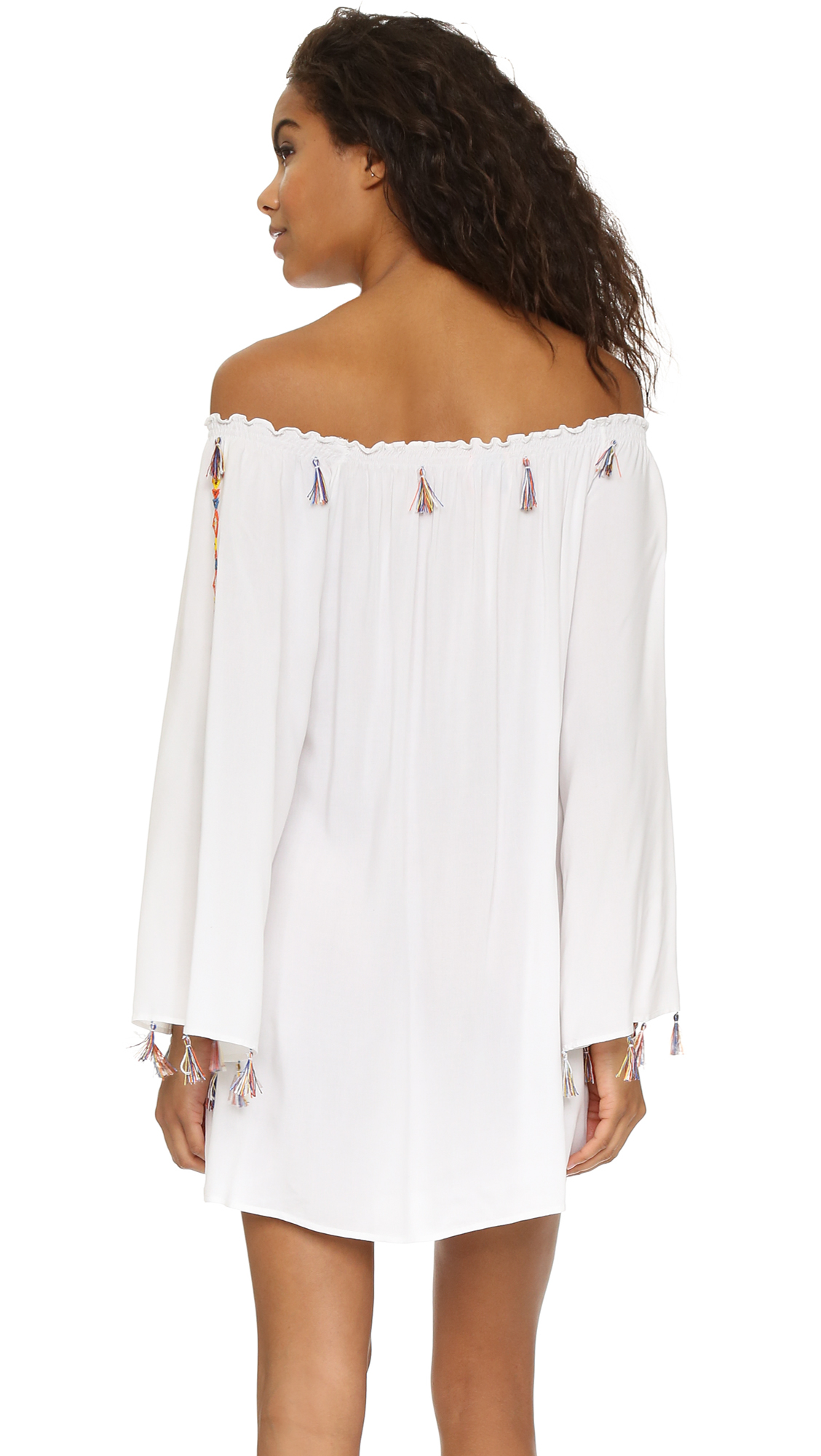 Lyst - Pia Pauro Off Shoulder Embroidered Beach Dress in White