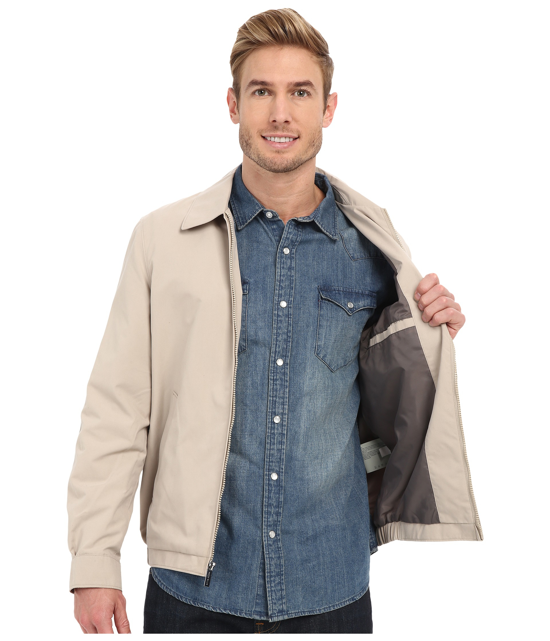 perry ellis portfolio jacket microfiber zip jacket