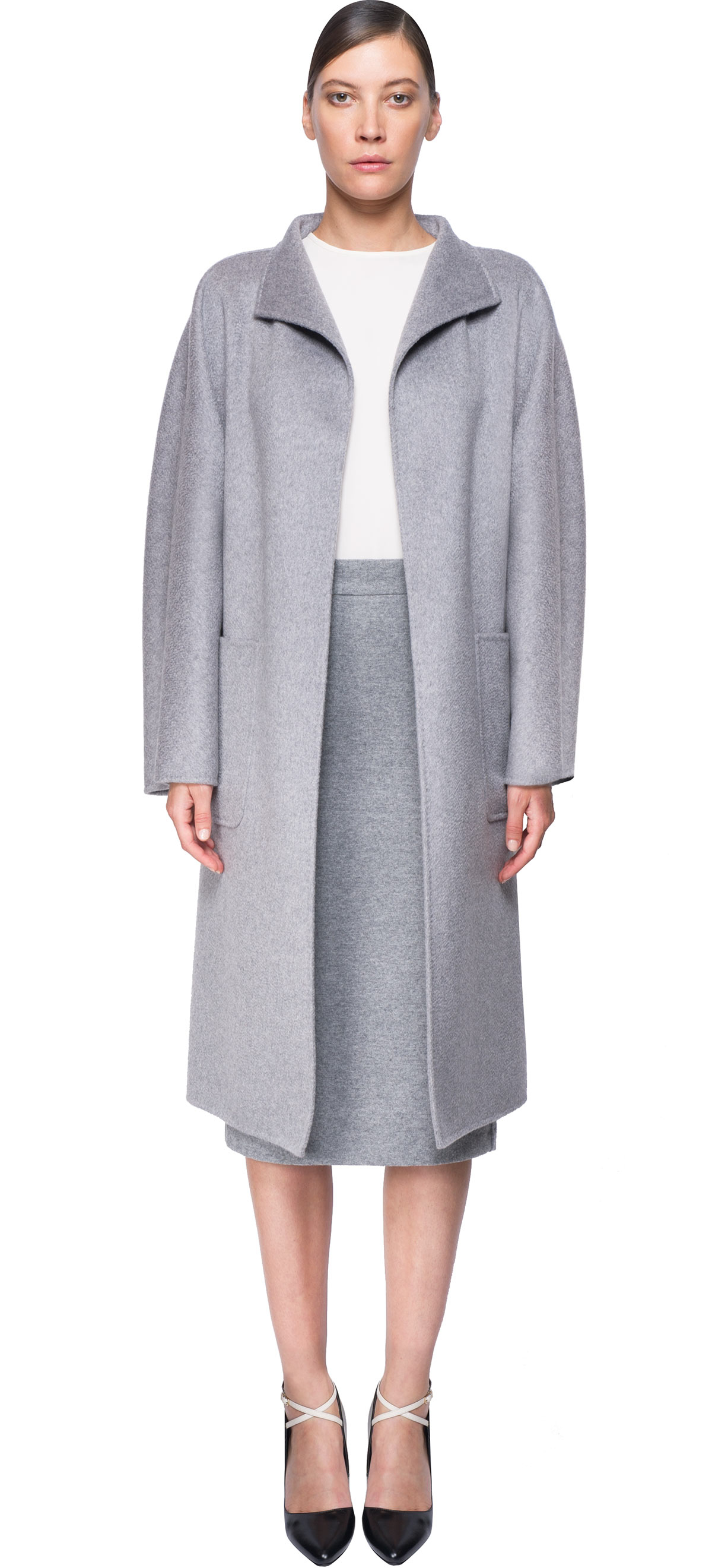 Max Mara 'lilia' Cashmere Coat in Gray | Lyst