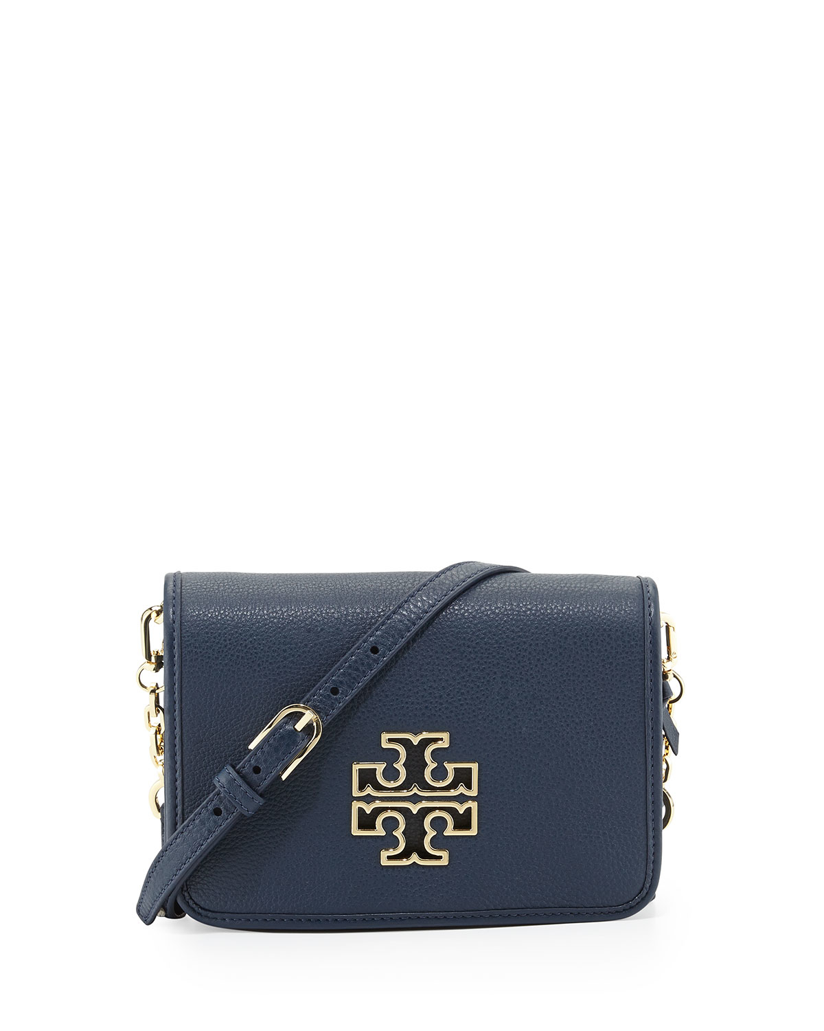 Lyst - Tory Burch Britten Leather Combo-Crossbody Bag in Blue