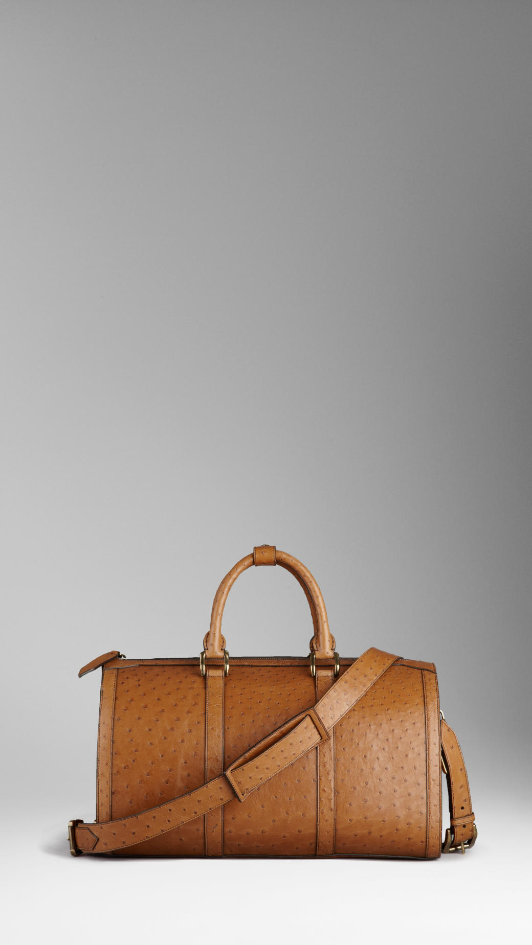 Burberry Ostrich Leather Holdall in Brown for Men