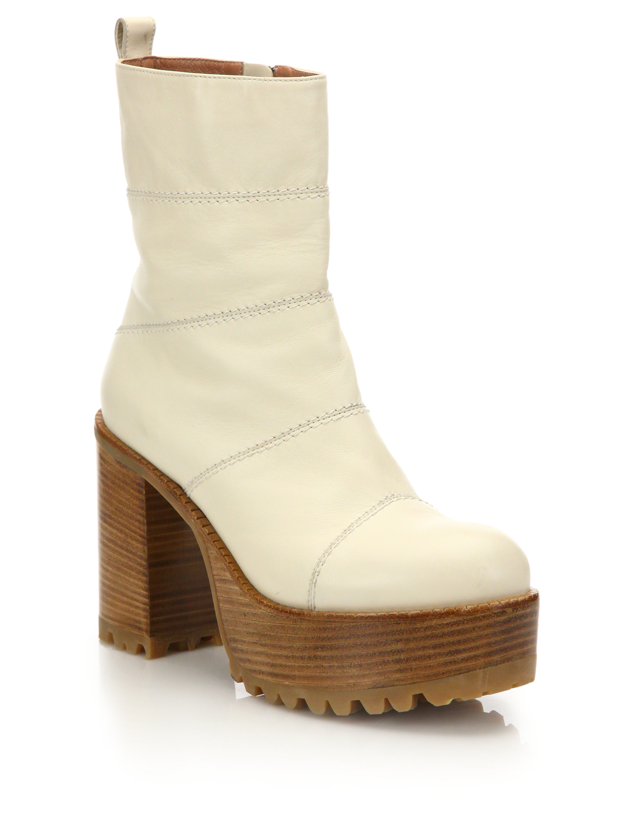 cream platform boots