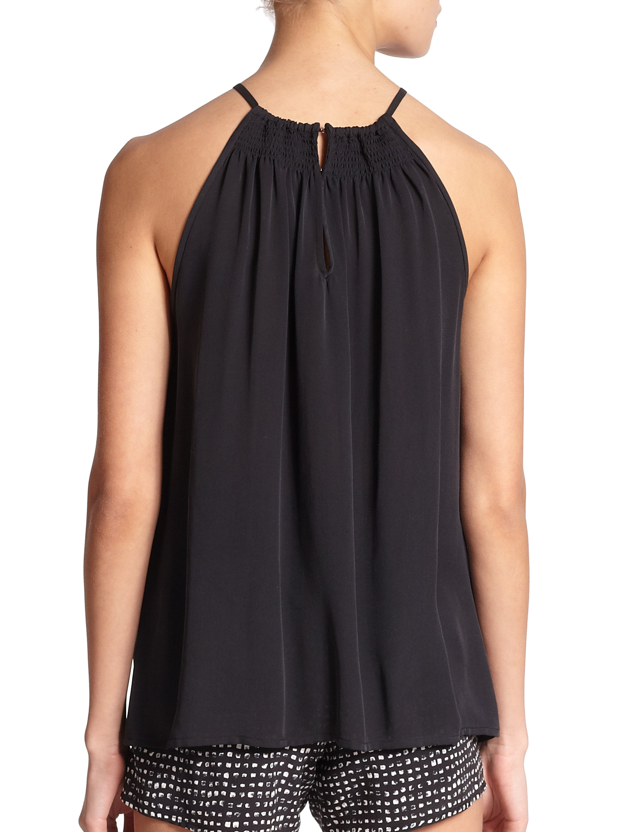 black silk halter top