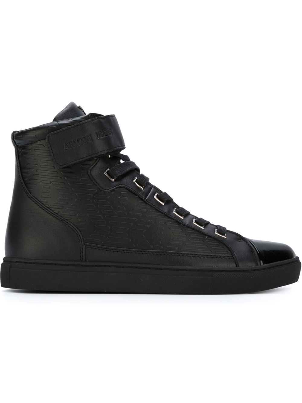eksotisk Claire Vejfremstillingsproces Armani Jeans Leather High-Top Sneakers in Black for Men | Lyst