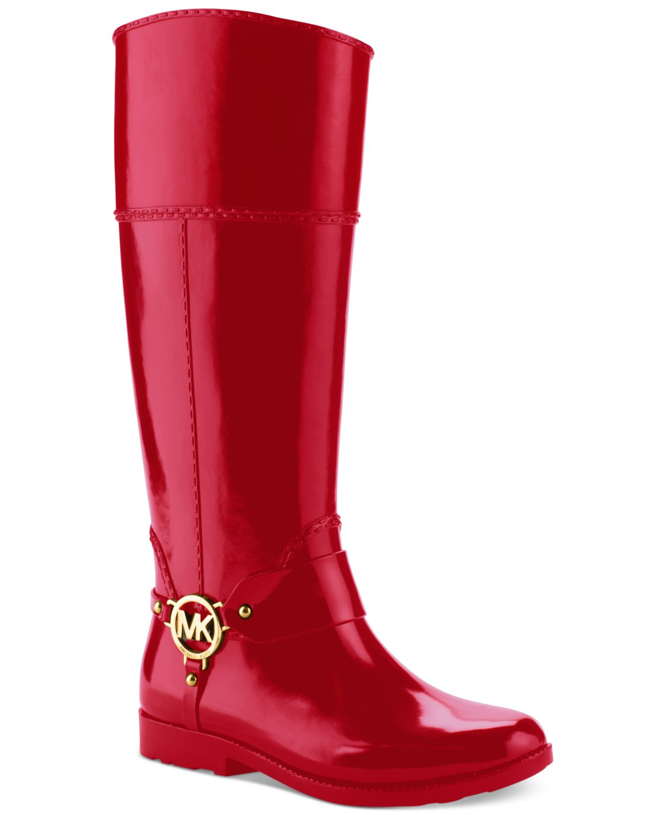 Michael Kors Michael Fulton Harness Rain Boots in Red