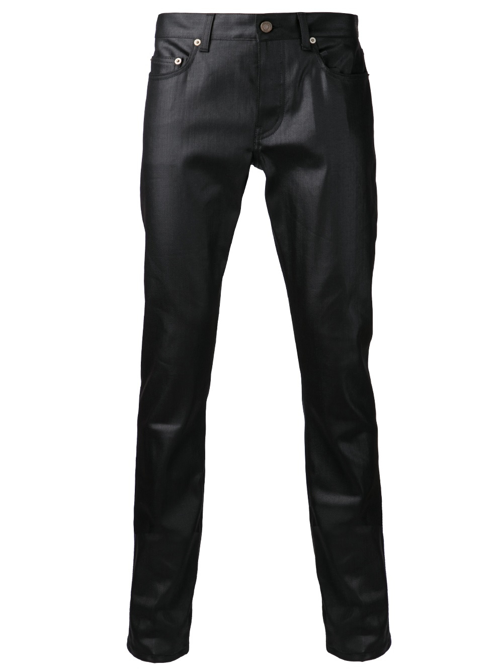 Saint Laurent Wax Denim Jeans in Black for Men | Lyst