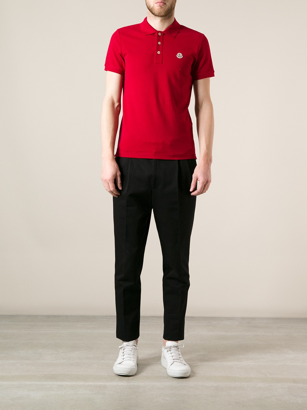 Moncler Polo Shirt in Red for Men - Lyst