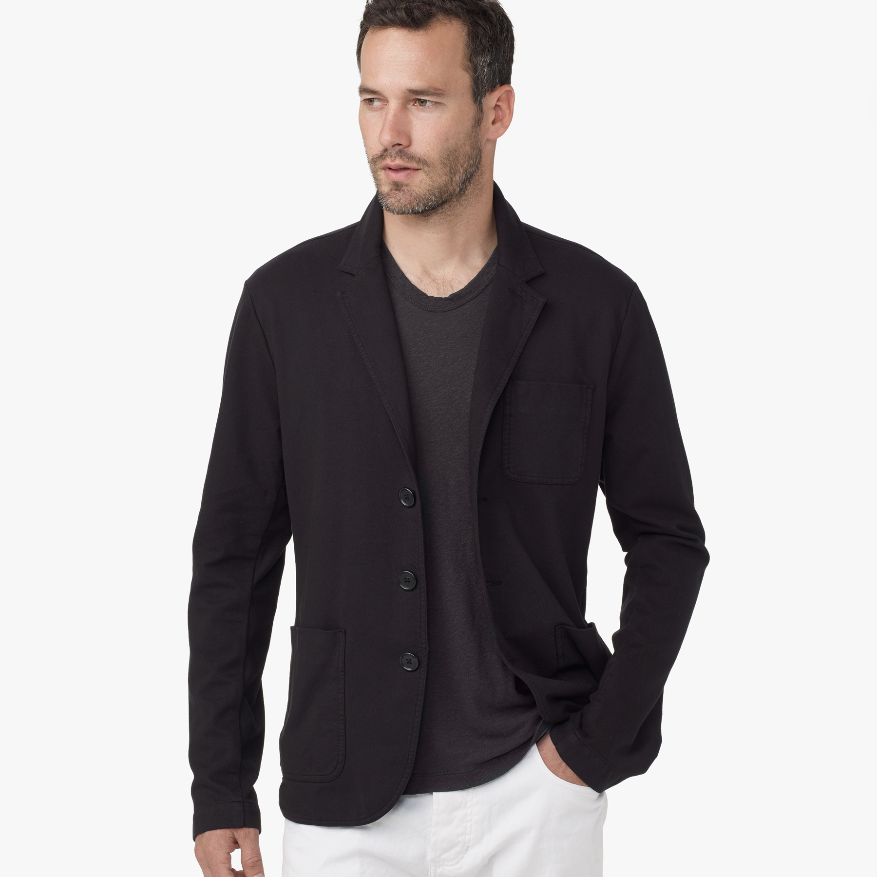James perse Knit Twill Blazer in Black for Men Lyst